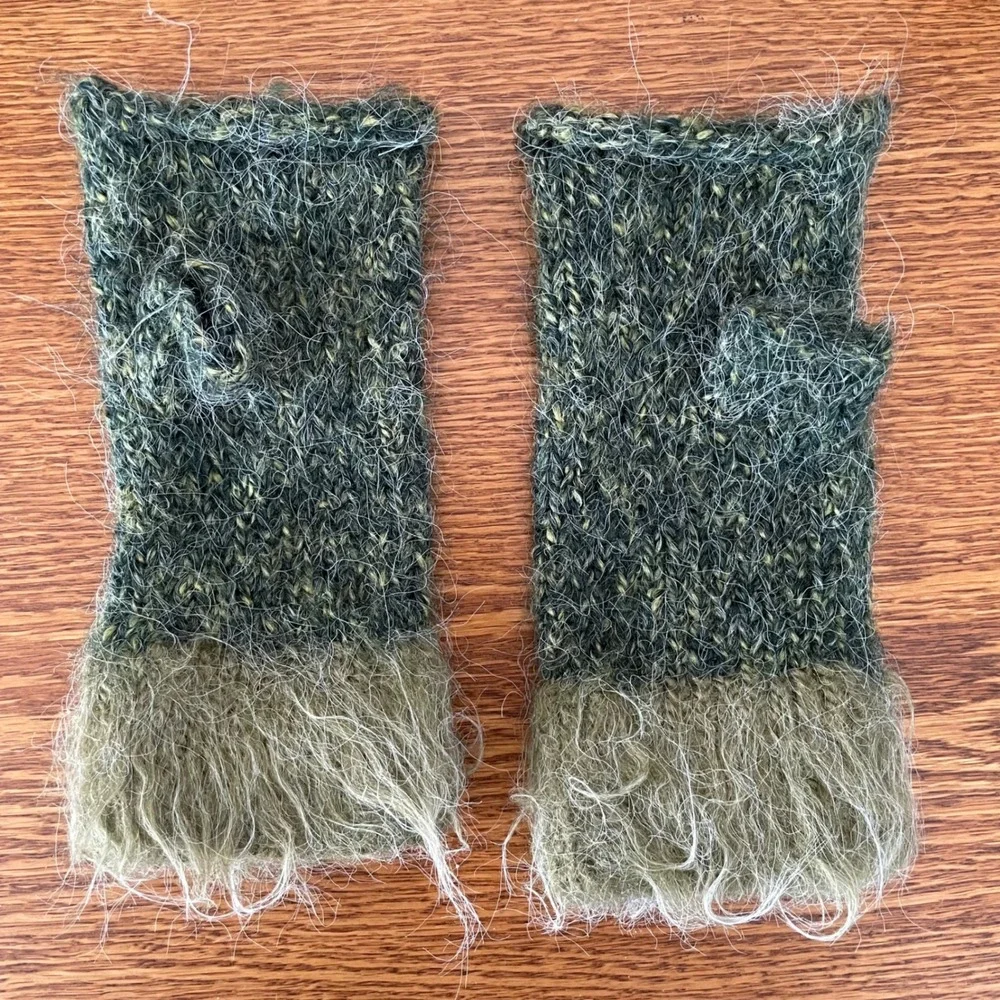 Perika Fingerless Gloves Mittens Peruvian Trading Co‎ Knit Wrist Warmer Green